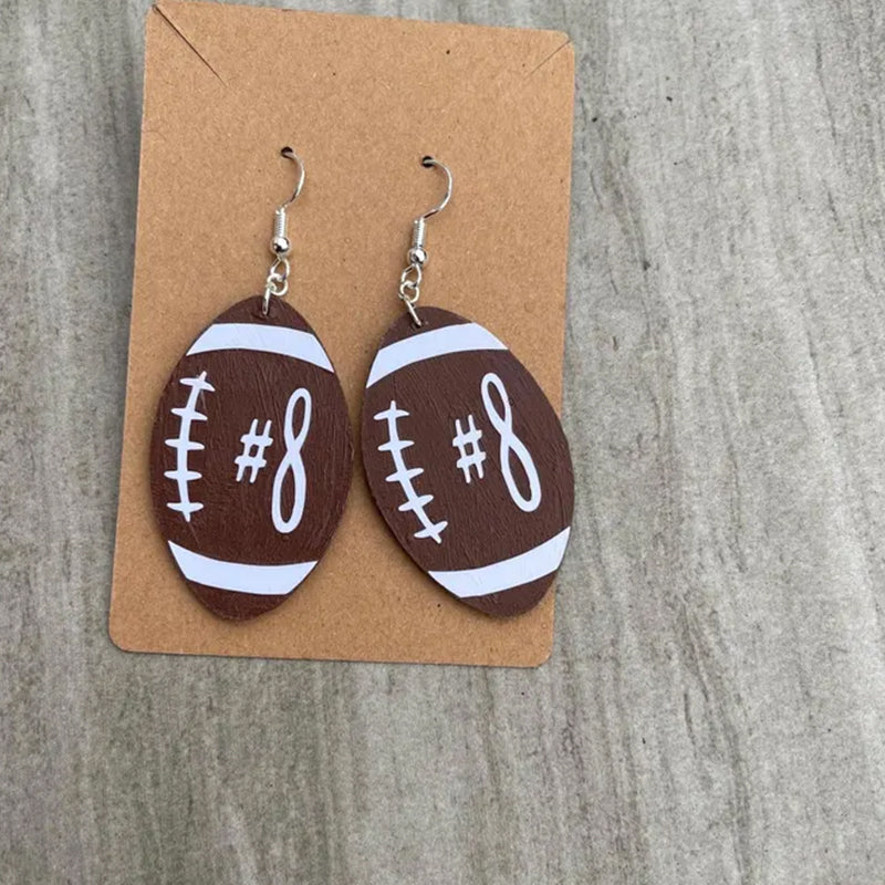 Football personalized number earrings, player number earrings