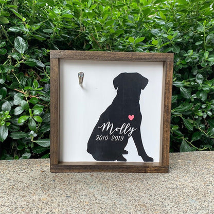 Personalized Pet Memorial Plaque with Collar Hook
