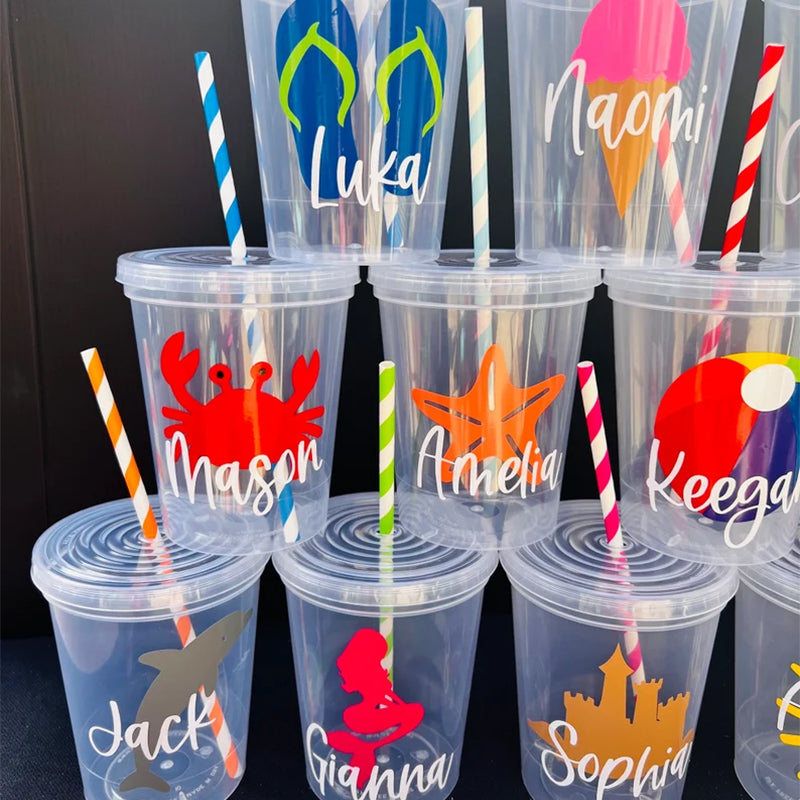 Kids Party Cups, Birthday Pool Party Cups, Pool Party Favors Kids