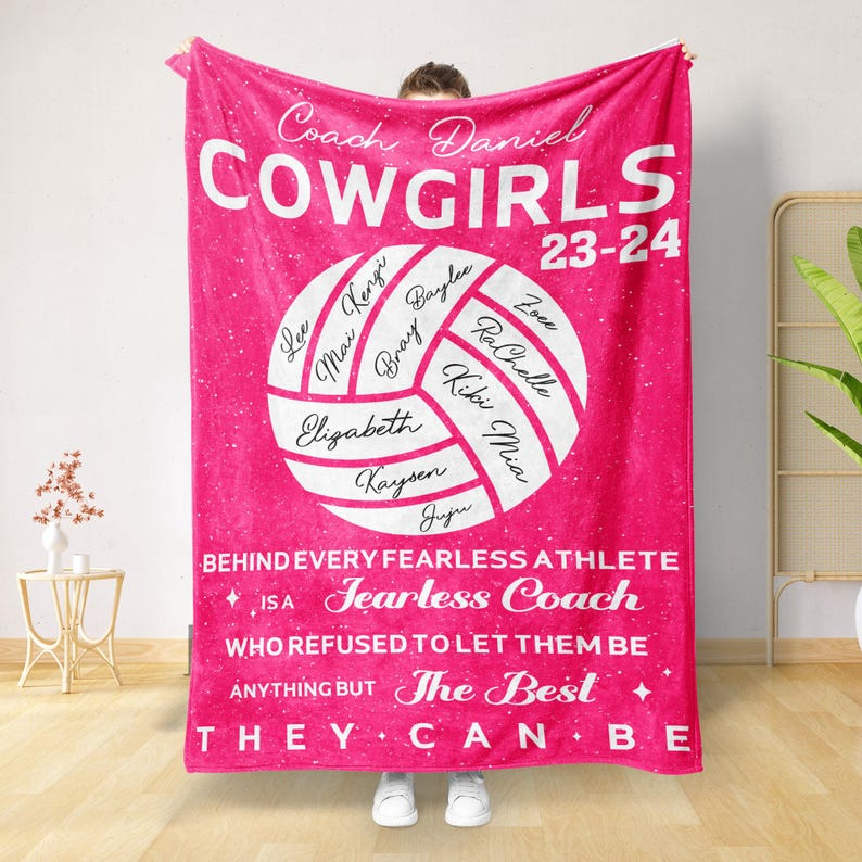 Personalized Volleyball Coach Blanket