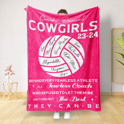 Personalized Volleyball Coach Blanket