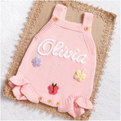 Personalized Baby Girl Romper, Custom Baby Name Romper