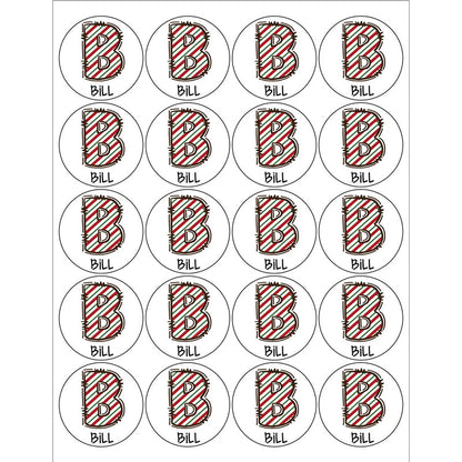 Personalized Round Name Stickers for Christmas Gifts