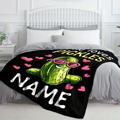 Custom Name Pickle Lover's Blanket