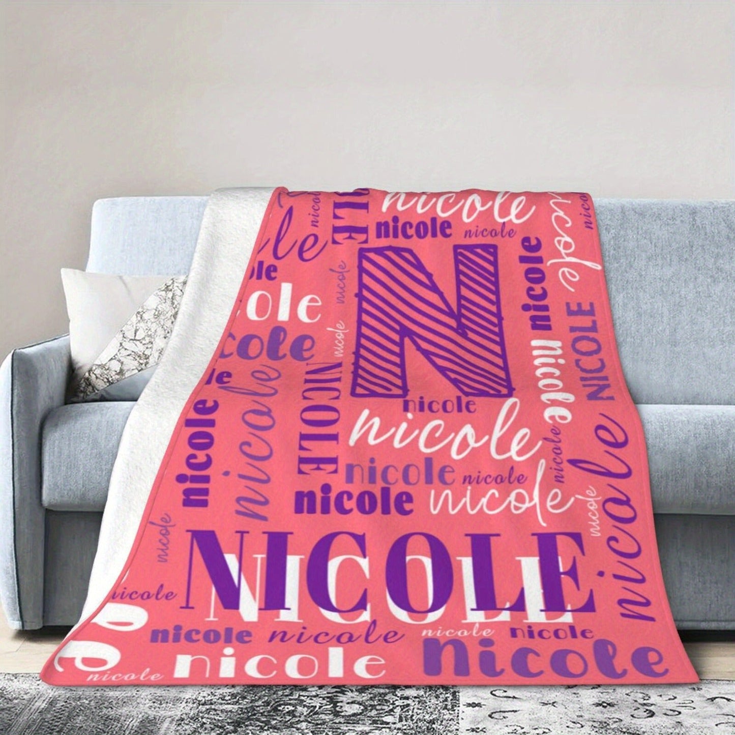 Custom Name Throw Blanket - Personalized Girls and Boys Blanket