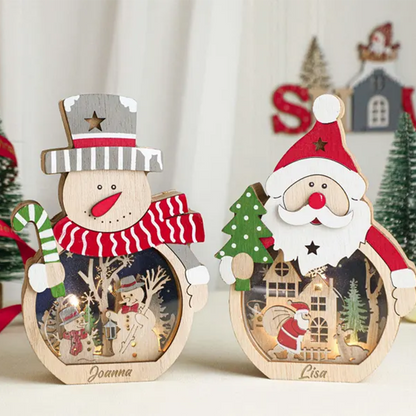 Personalized Christmas Lamp, Custom Name Christmas Light Up Ornament