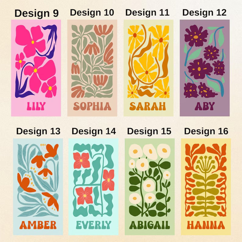 Retro Flower Custom Beach Towel, Groovy Vibes Beach Towel, Retro Floral Towel