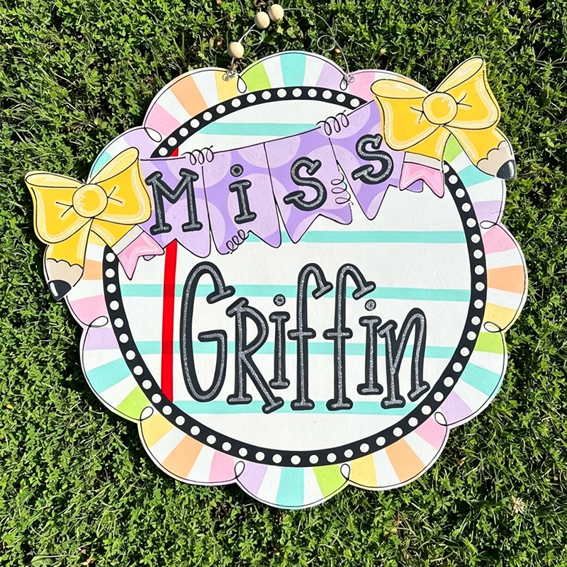 Personalized Teacher Door Hanger, Whimsical Classroom Decor