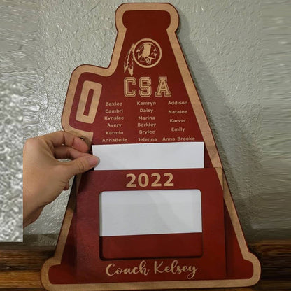 CHEERLEADING COACH GIFT + Personalized Cheerleader Coach Plaque Photo Frame