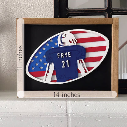 Personalized Football Gift, Framed Football sign, 3D FootballPlaque