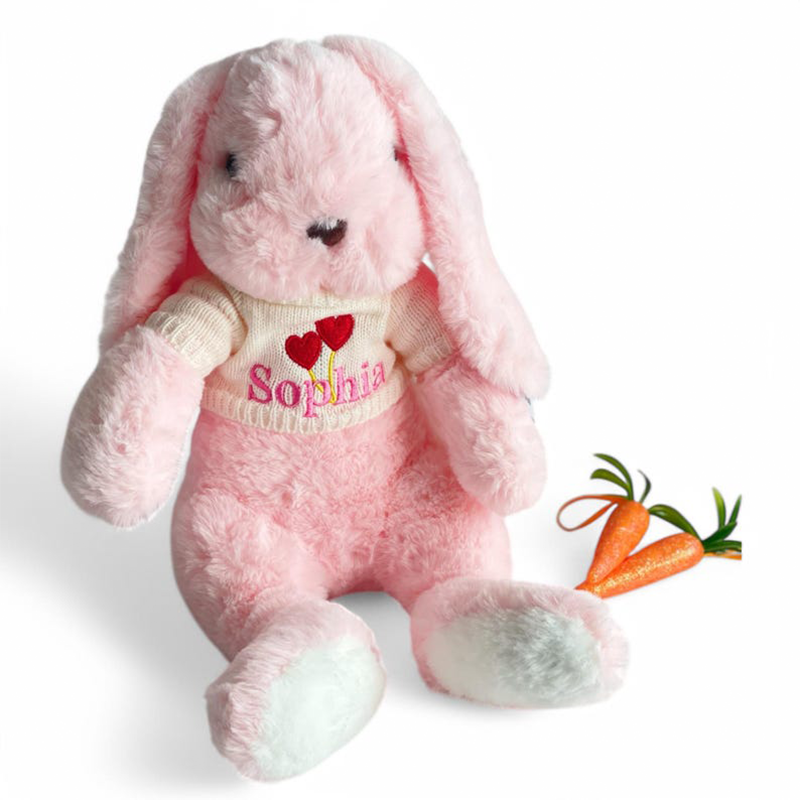 Easter Bunny| Embroidered Bunny Plush| Long Ears Bunny