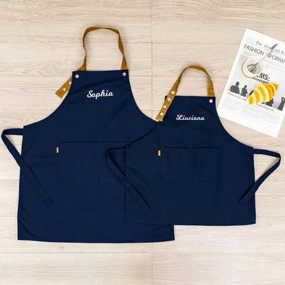 Personalized aprons for kids, Custom embroidered toddler aprons with pockets