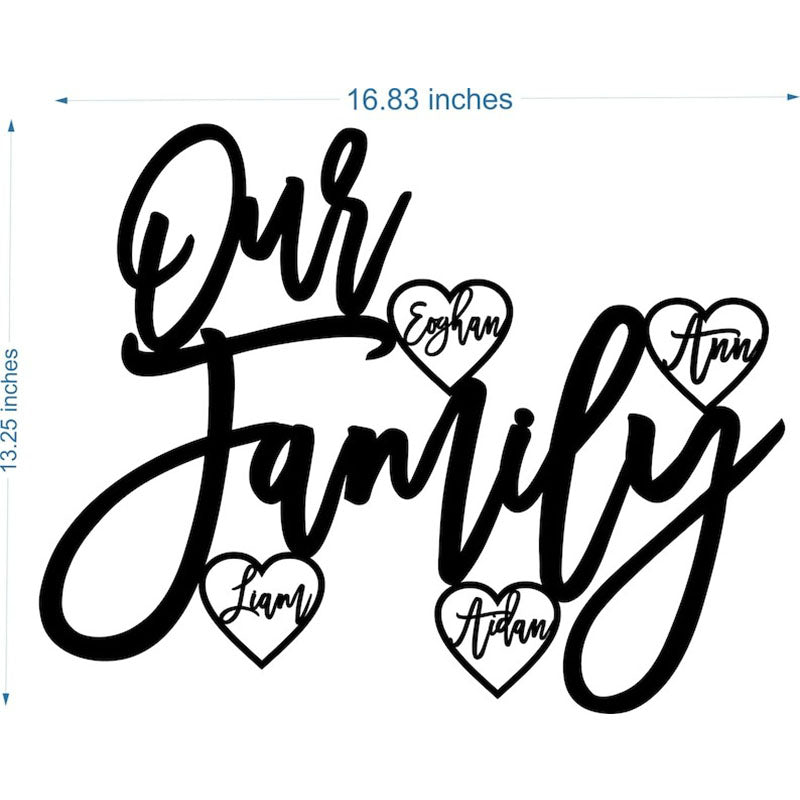 Our Family Personalised Wooden Sign, Custom Family Sign, Wooden Wall Sign