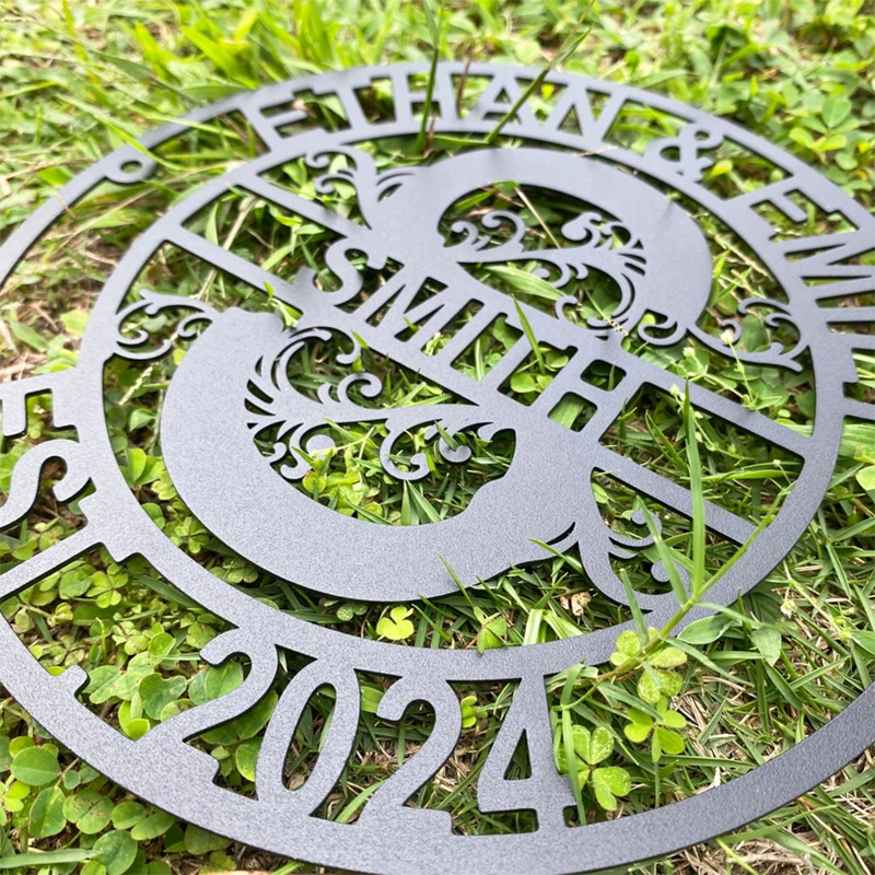 Personalised Family Name Monogram Metal Sign,Last Name Sign