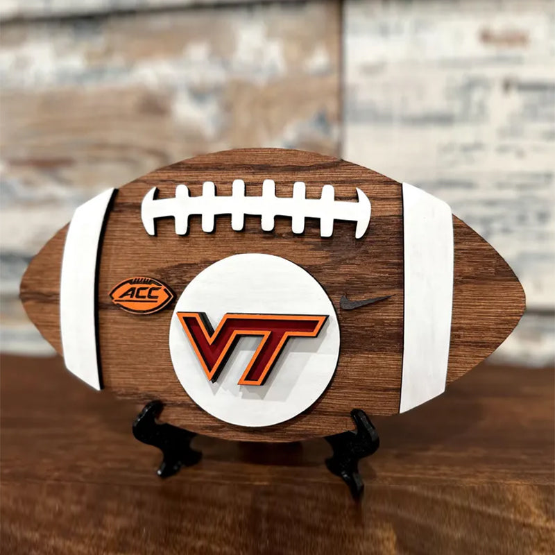 3D College Wooden Football