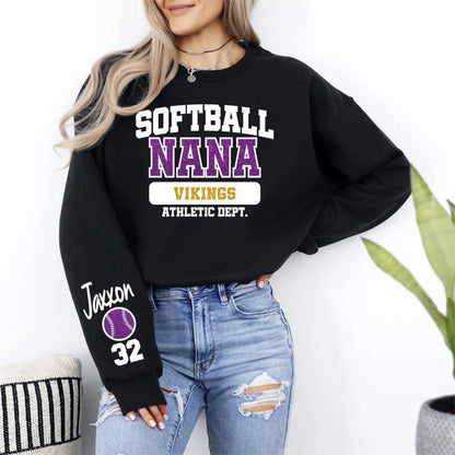 Custom Glitter Softball Nana Sweatshirt