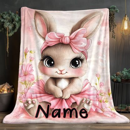 Name/Text Rabbit Ballet Dress Easter Blanket
