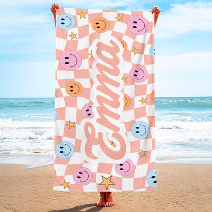 Colorful Kids Beach Towel Personalized