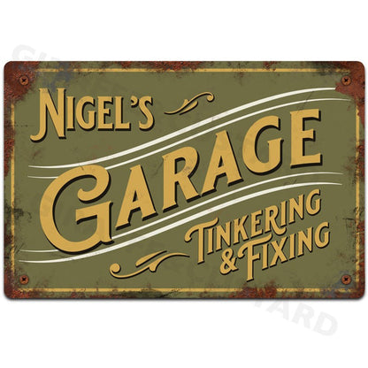 Personalised Garage Sign Metal Wall Door Plaque Accessory