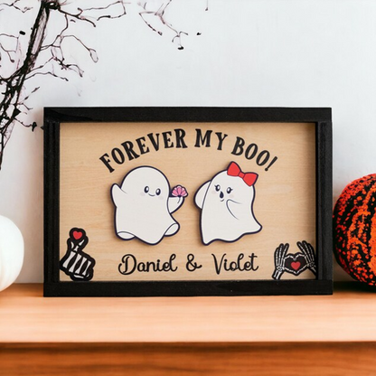 Custom Halloween Ghost Couple Sign – Romantic Personalized Gift