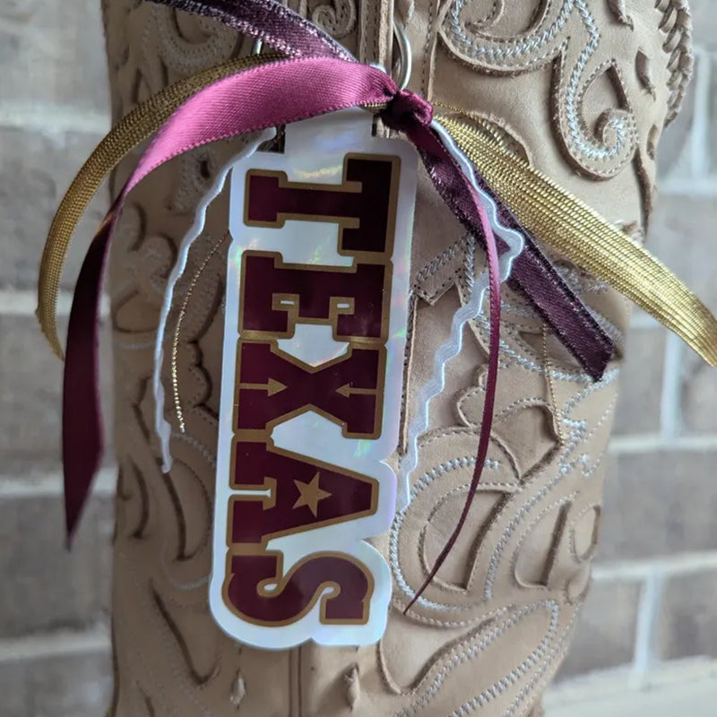 Custom College GameDay Boot Clips with Bows & Ribbons (Pair)