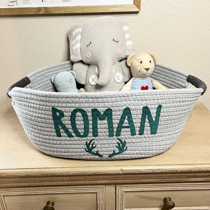 Baby Girl Gift Basket - Ivory Cream Baby Shower Personalized Gift Basket