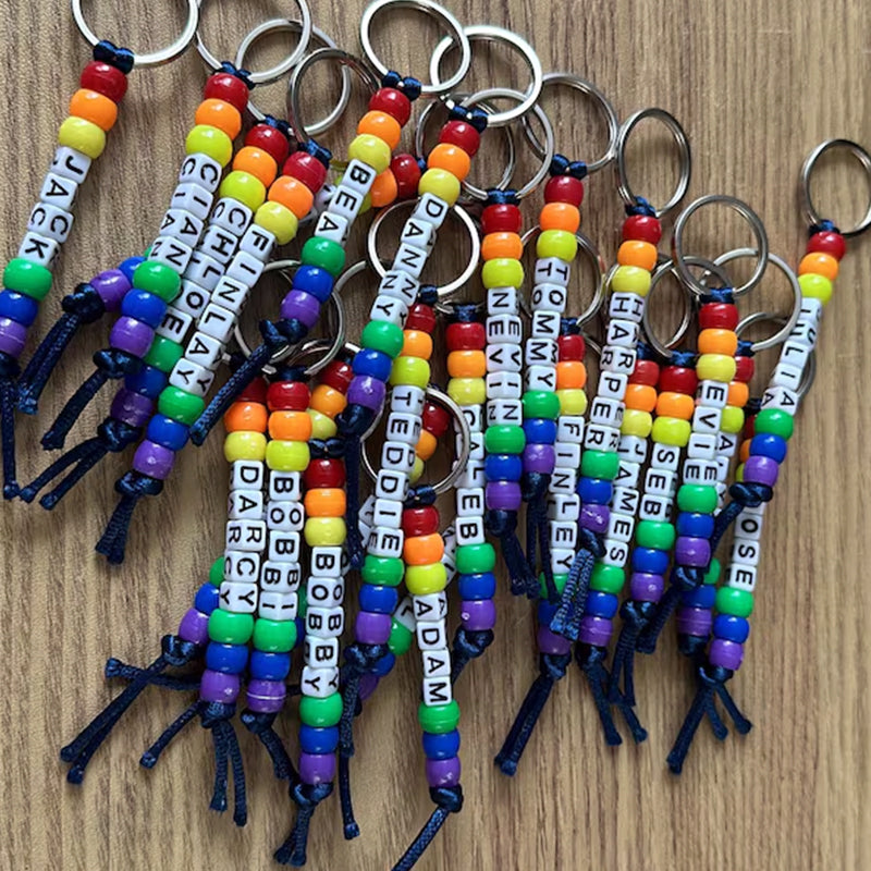 Personalised bead keychain, Personalised gift