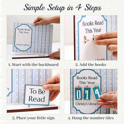Personalized Book Holder - Book Tracker, Books Read This Year Counter