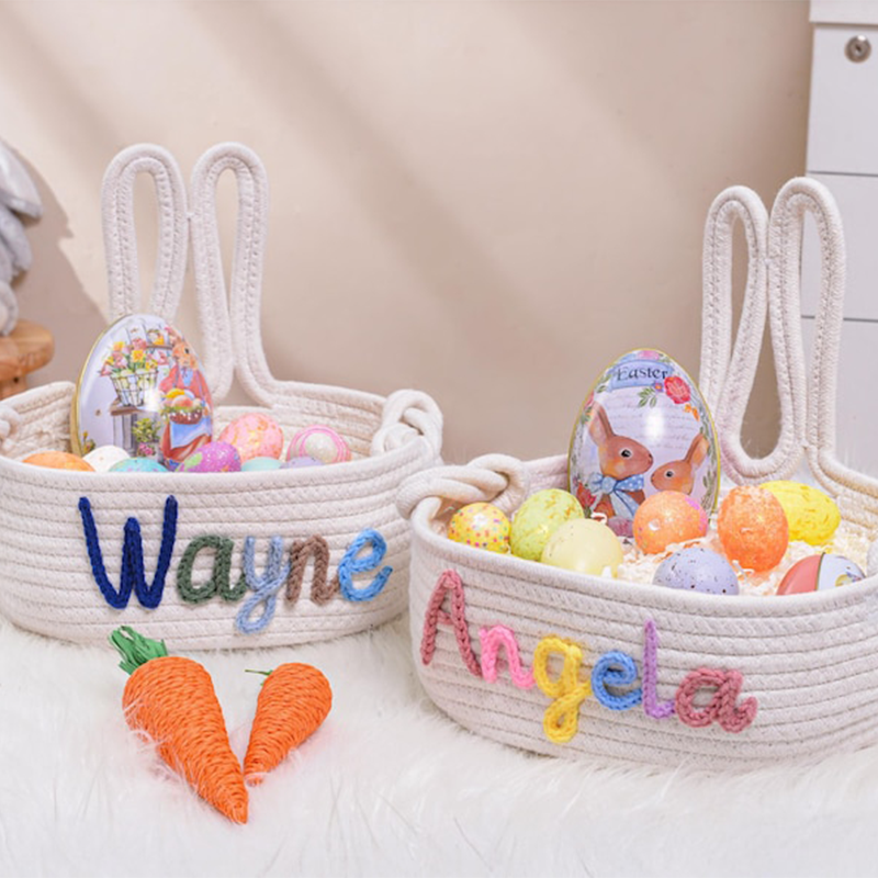 Personalized Easter Basket,Crochet Easter Basket with Name