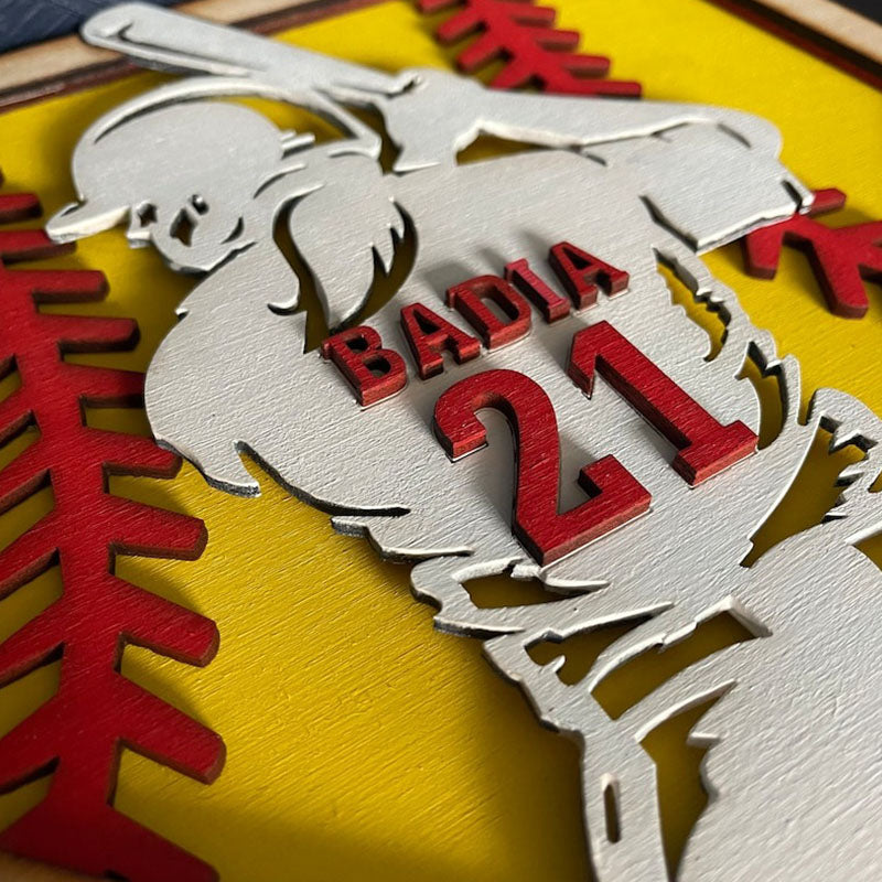 Personalized Baseball Gift for Boys, 3D Baseball Plaque, Softball Name Sign for Boy or Girl Ball Player