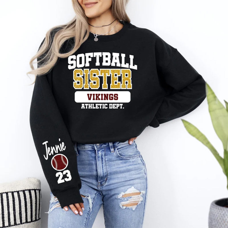 Custom Glitter Softball Nana Sweatshirt