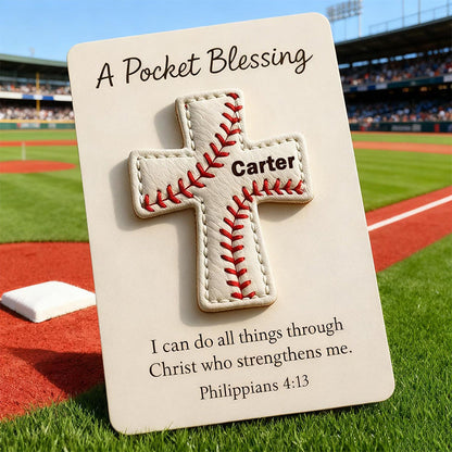 Baseball Cross Blessing Card,Pocket Blessing Baseball Cross