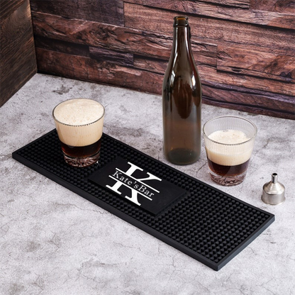 Bar Mat, Personalized Home Bar Coffee Bartender Mat Present
