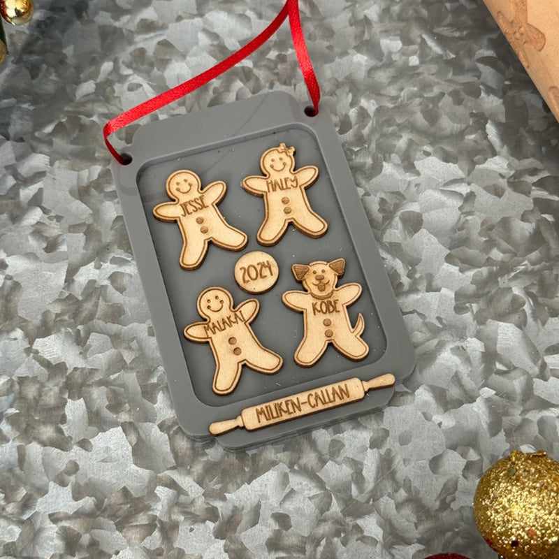 Custom Gingerbread Family Christmas Ornament 2025