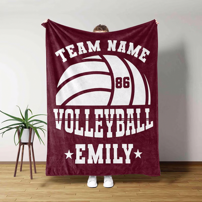 Personalized Team Name Volleyball Gift for Volleyball Team Blanket