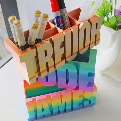 Personalized Rainbow Color Pen Holder