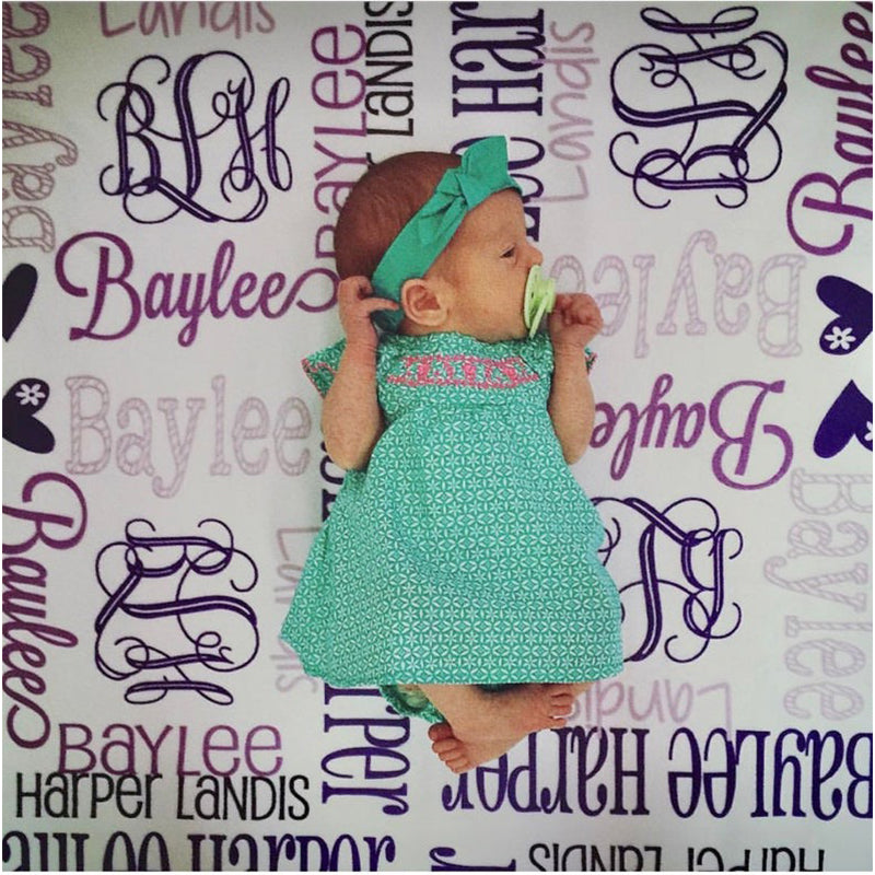 Monogram Baby Blanket Personalized Baby Blanket