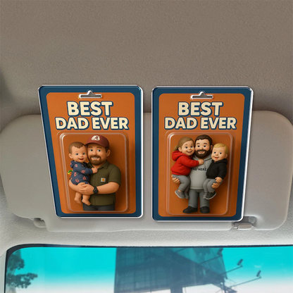 Personalized Father's Day Gift For Dad, Custom Photo Dad And Kids Action Figure Acrylic Block