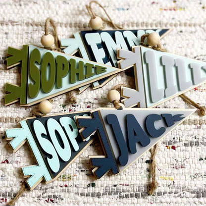 Personalized Pennant Ornament: Custom School or Team Christmas Keepsake Gift