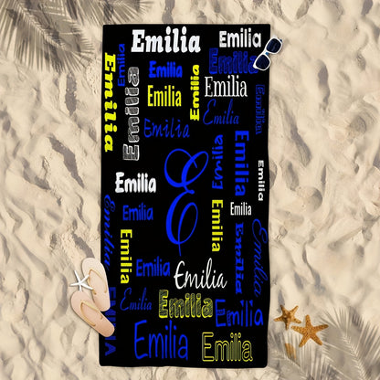 Personalized Name Beach Towel - Super Soft