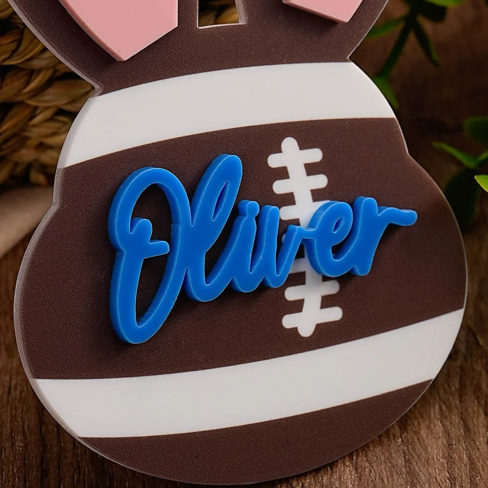 Personalized Basketball Baseball Softball Sports Acrylic Easter Bunny Basket