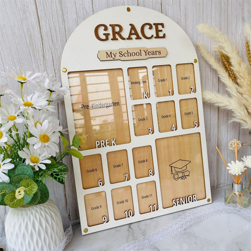 School Years Photo Frame, Pre K to Graduation School Picture Frame
