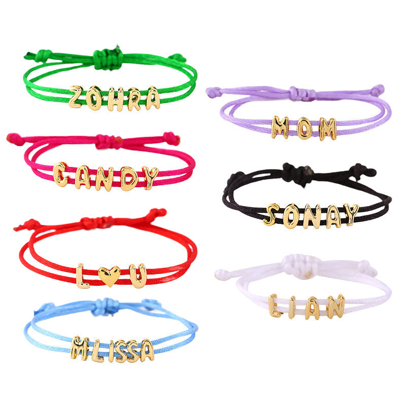 Gold Plated 3D Bubble Name Bracelet