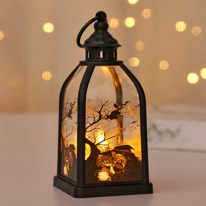 Spooky Halloween Snow Globe Lantern - Hanging LED Decor with Floating Ghosts
