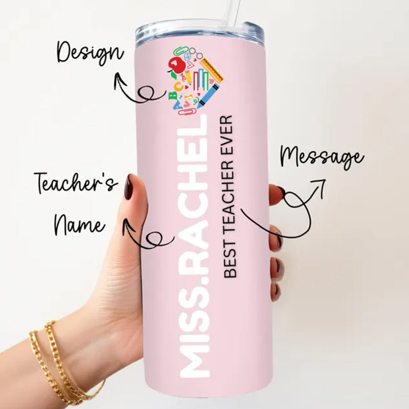 Teacher Gift- Personalized Tumbler Gift For Teacher- Thank You Gift Teacher