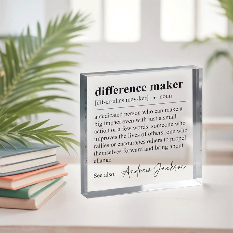 Difference Maker Gift, Plaque, Retirement Gift, Employee gift