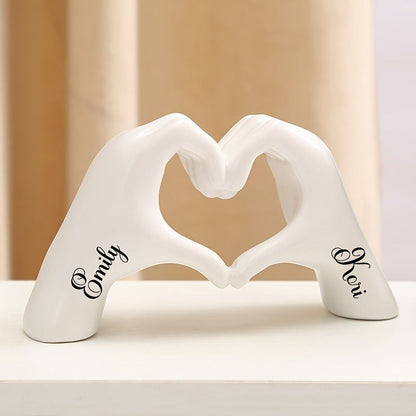 Customizable Resin Love Heart Hands Figurine
