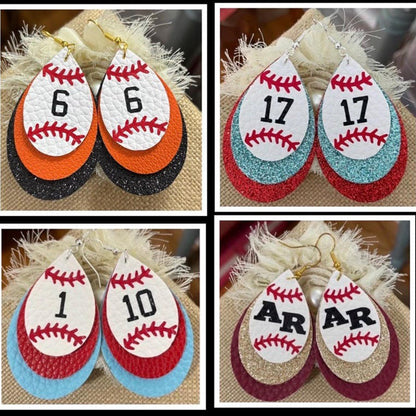 Custom baseball earrings, baseball gift, Game day earrings