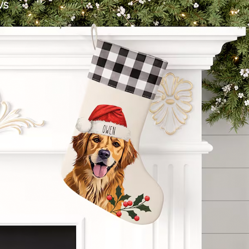 Custom Pet Stocking Using Pet's Photo + Name