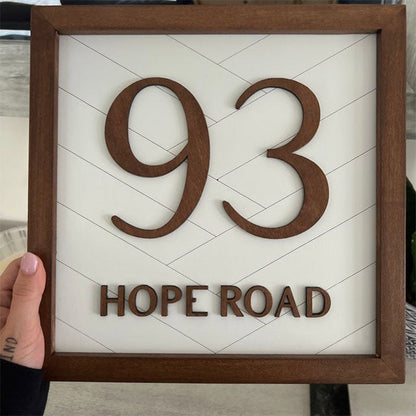 Square House Address Sign Home Decor